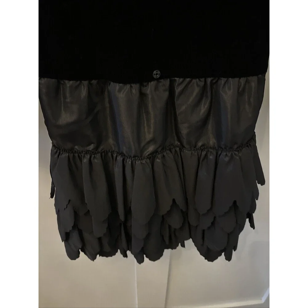 Girls The Children’s Place TCP Black Velvet Winter Christmas Tiered Dress 6X - 7